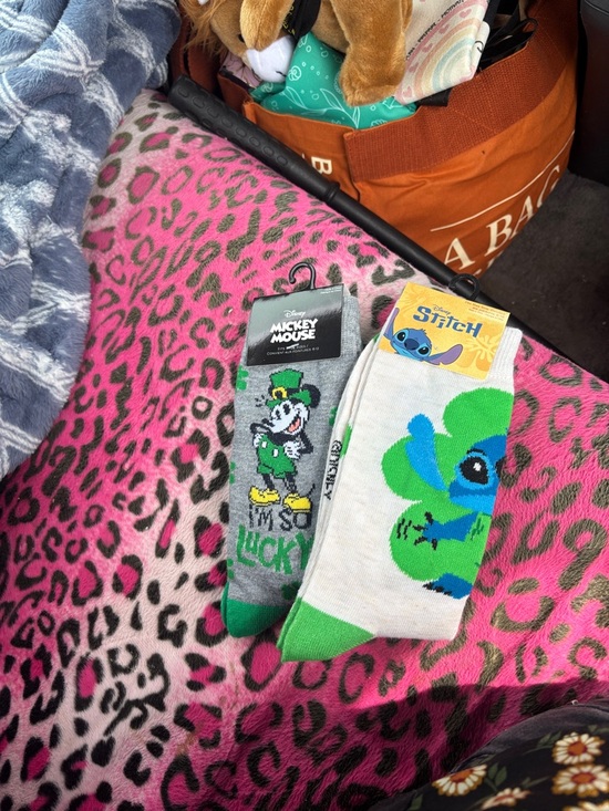 Disney Accessories - Disney Mickey Mouse & Stitch Crew Socks - Green, Gray, White, Blue